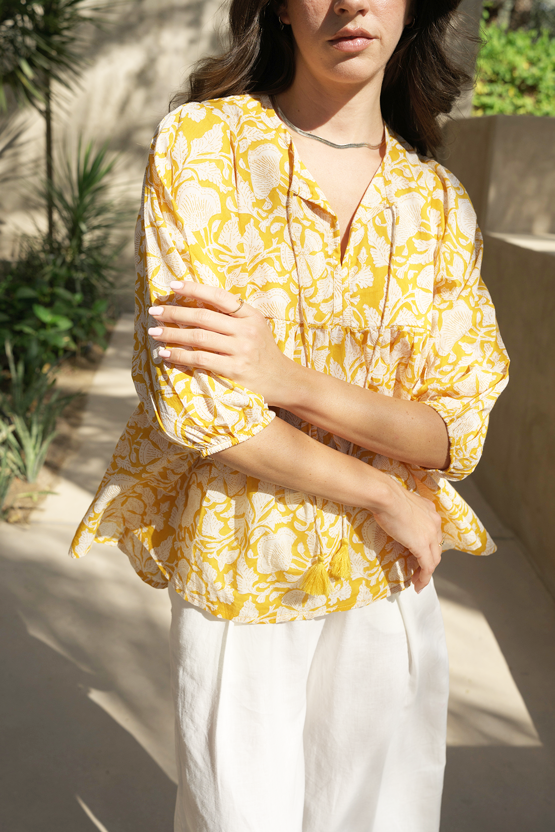 Meera Blouse - Golden Bloom