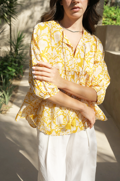 Meera Blouse - Golden Bloom