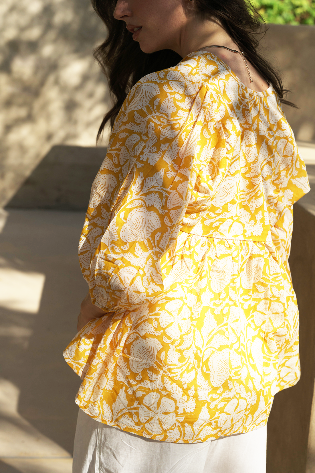 Meera Blouse - Golden Bloom