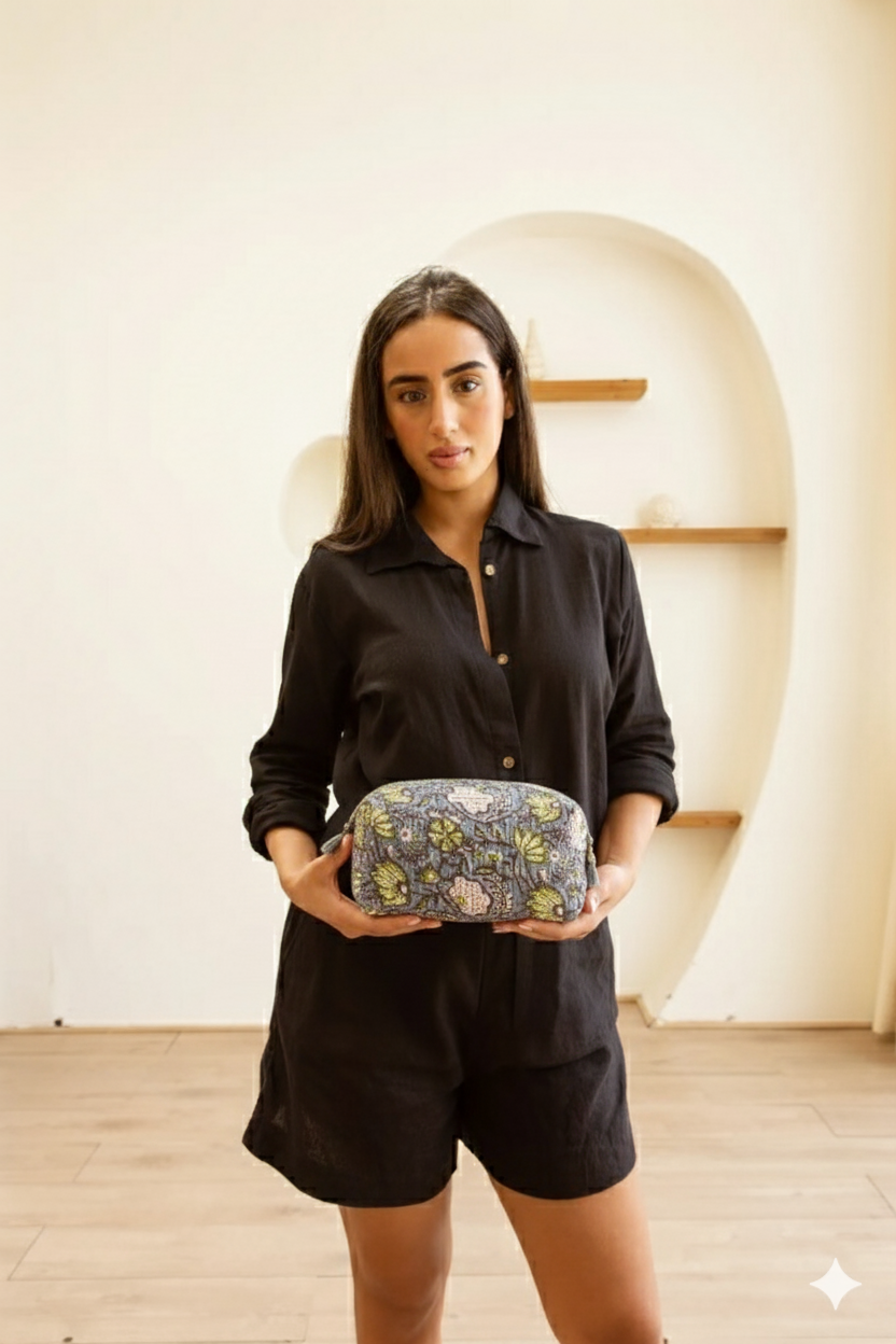 Makeup Bag Purple Blossom