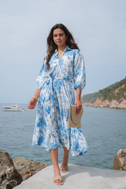 Liana Midi Dress - Azure Wave