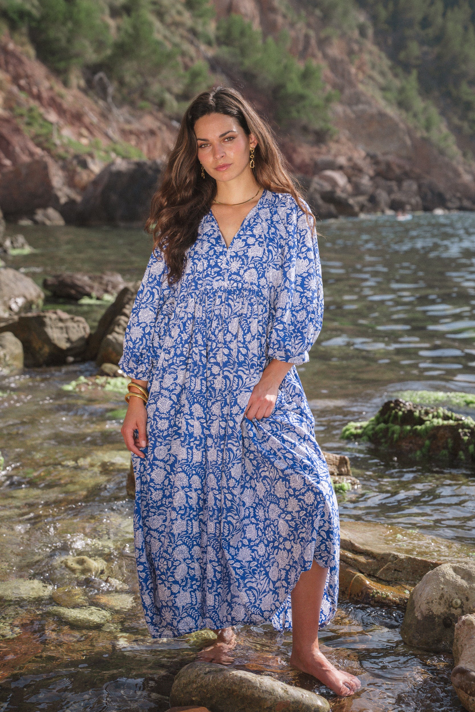 Maya Midi Dress Blue Iris
