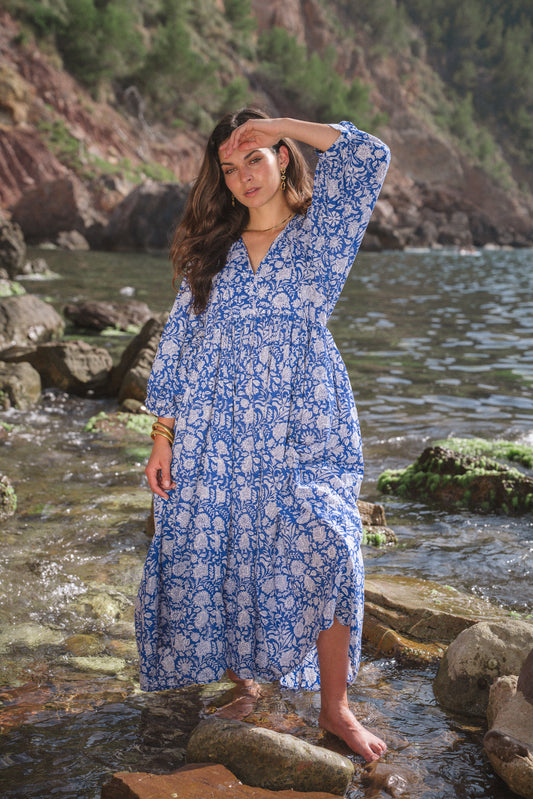 Maya Midi Dress Blue Iris