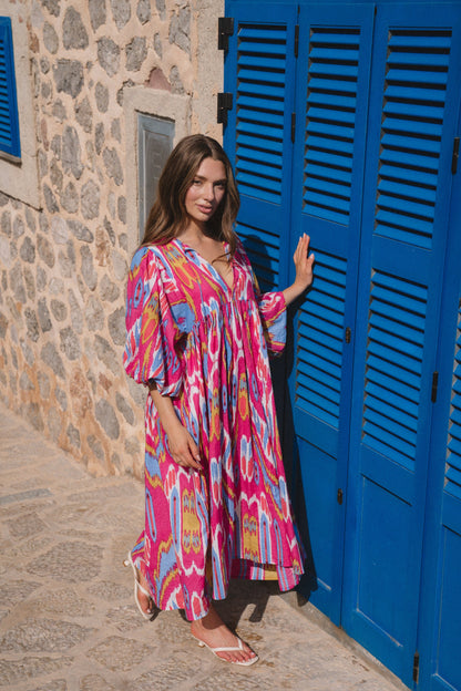 Liana Midi Dress - Hibiscus