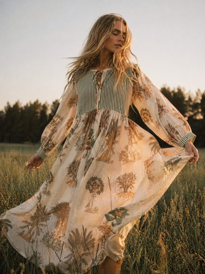 Tara Midi Dress Olive Palm VIP