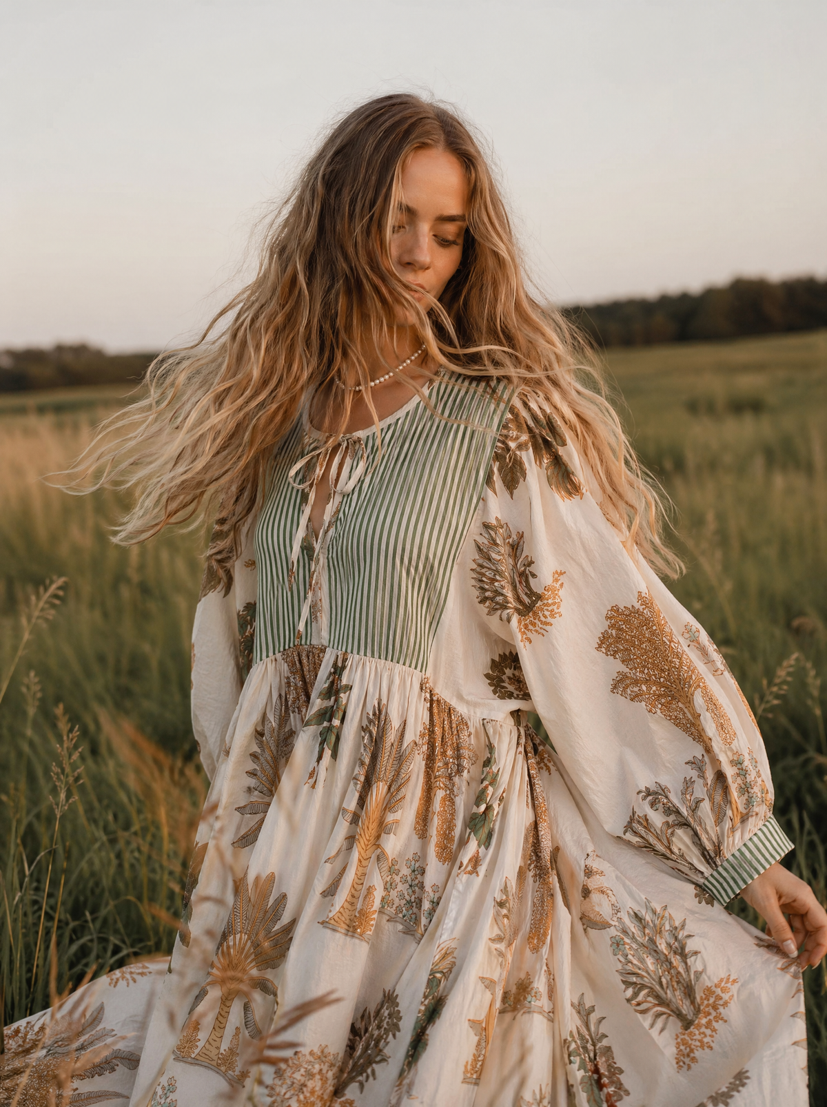 Tara Midi Dress Olive Palm VIP