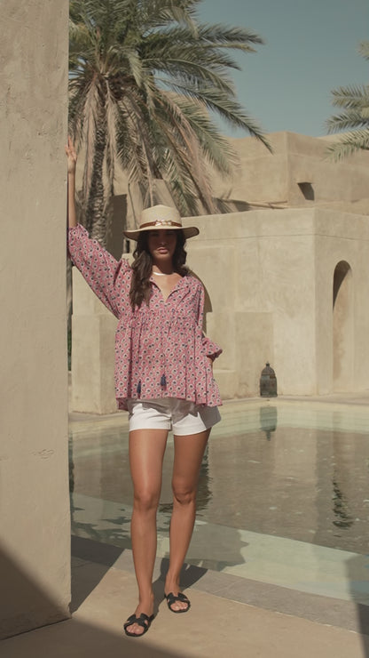 Meera Blouse - Peony Petal