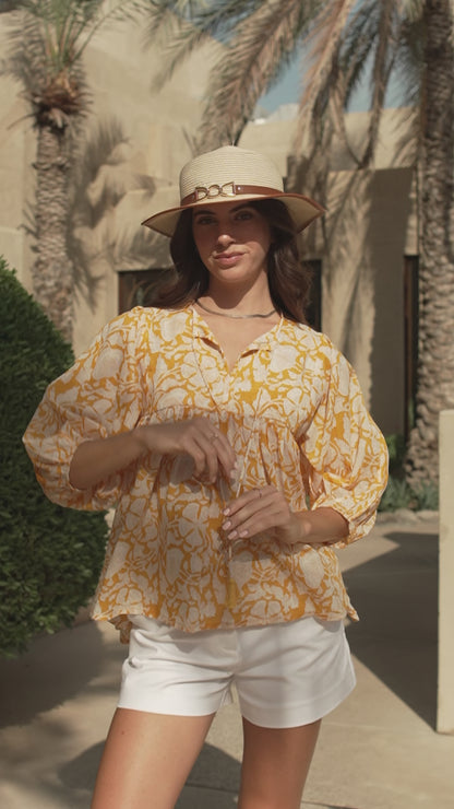 Meera Blouse - Golden Bloom